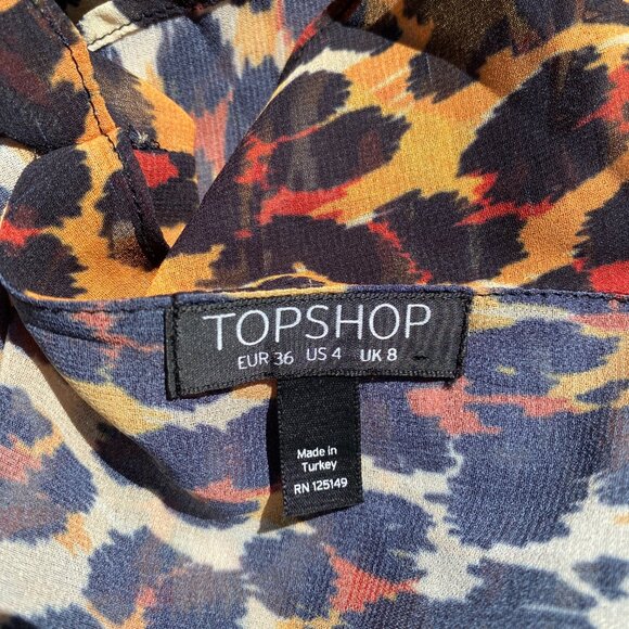 Topshop Leopard Print Sheer Blouse – Size US 4 - Picture 13 of 13